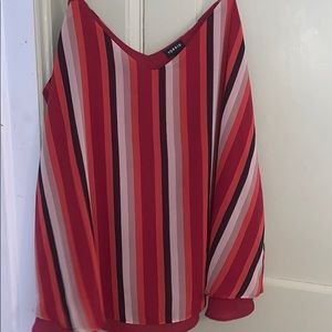 torrid Red Striped Swing Cami Top Size 1